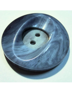 Bouton polyester 2 trous, 28mm, teinte de bleu 2