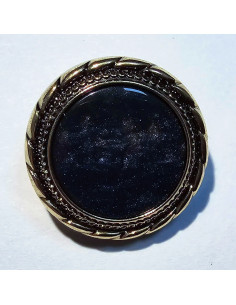 Bouton à pied, 18mm, ancien, marine