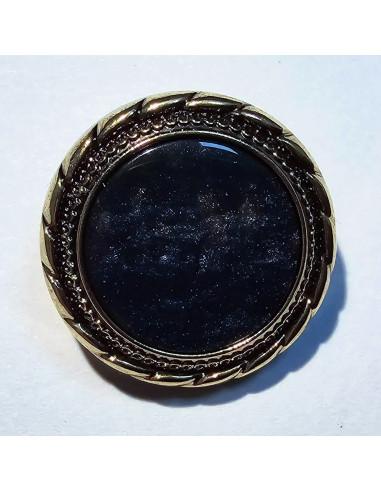 Bouton à pied, 18mm, ancien, marine