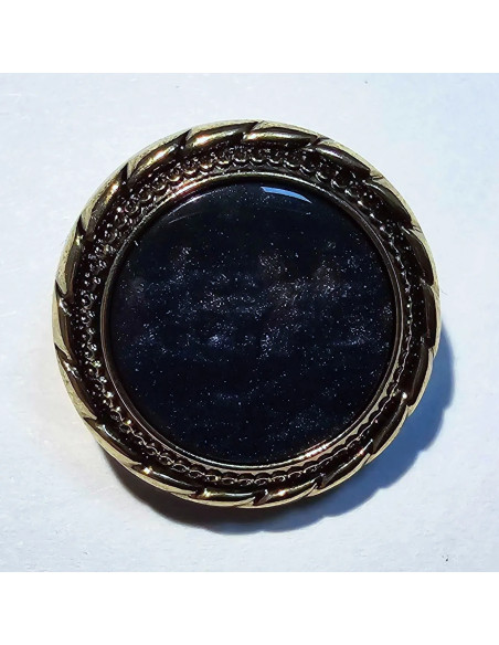 Bouton à pied, 18mm, ancien, marine