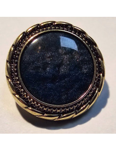 Bouton à pied, 18mm, ancien, marine 2