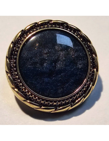 Bouton à pied, 18mm, ancien, marine