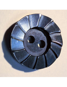 Bouton polyester 2 trous, 13mm, soleil, bleu