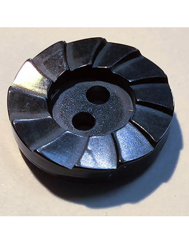 Bouton polyester 2 trous, 13mm, soleil, bleu