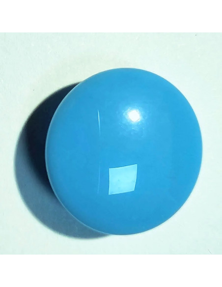 Bouton polyester à pied, 14mm, rond, bleu azur