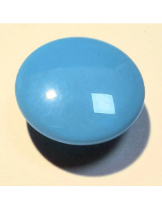 Bouton polyester à pied, 14mm, rond, bleu azur 2