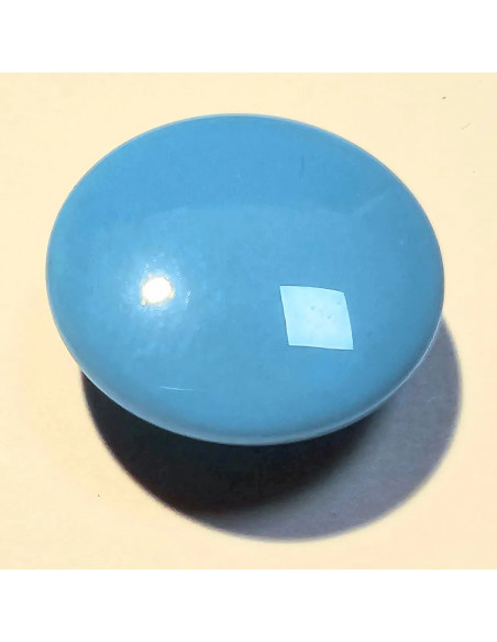 Bouton polyester à pied, 14mm, rond, bleu azur