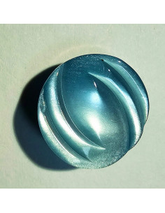Bouton à pied, 12mm, rond fantaisie, bleu turquoise