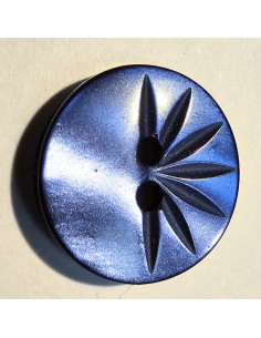 Bouton 2 trous, 11mm, demi pétales, bleu marine 2