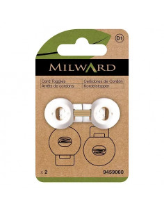 Arrêts de cordons ronds, 1 trou, blanc