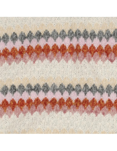 Tissu, Jersey Rayé, Gris Rose Beige, Laize 175 cm, Polyester Coton