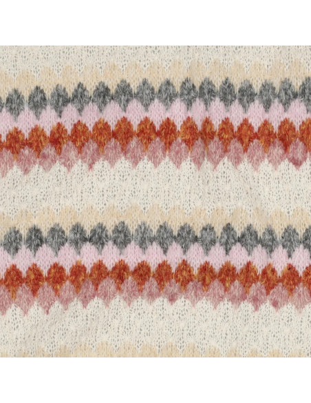Tissu, Jersey Rayé, Gris Rose Beige, Laize 175 cm, Polyester Coton