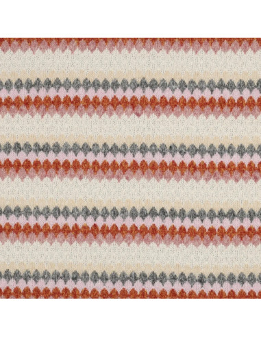 Tissu, Jersey Rayé, Gris Rose Beige, Laize 175 cm, Polyester Coton