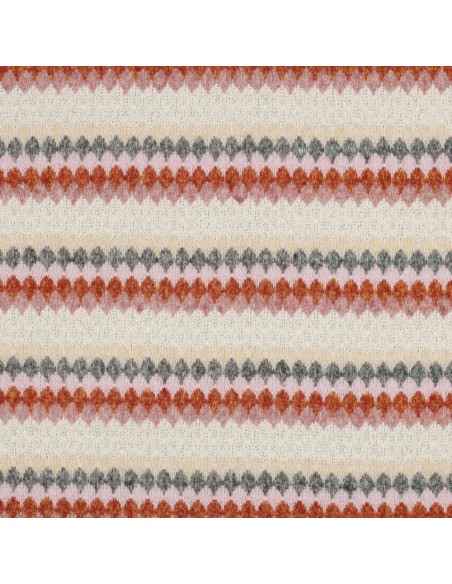 Tissu, Jersey Rayé, Gris Rose Beige, Laize 175 cm, Polyester Coton