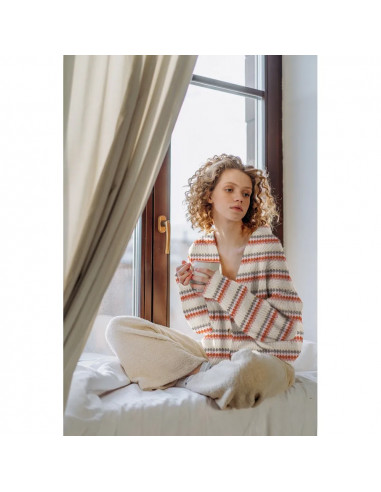 Tissu tricoté, bandes colorées