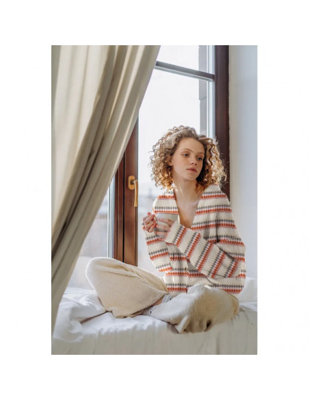 Tissu tricoté, bandes colorées