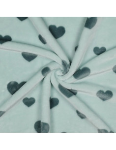 Polaire doudou, cœurs verts 2