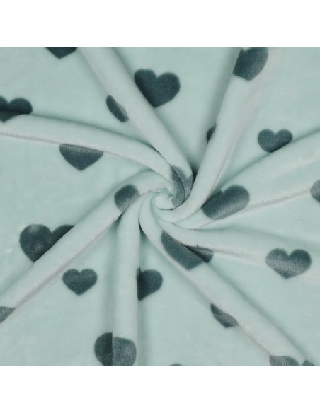 Polaire doudou, cœurs verts