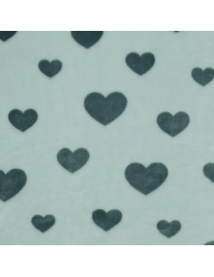 Polaire doudou, cœurs verts