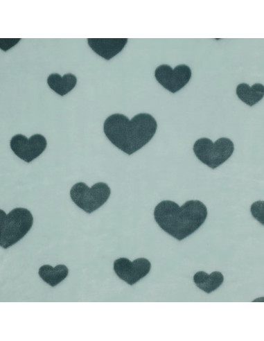 Polaire doudou, cœurs verts