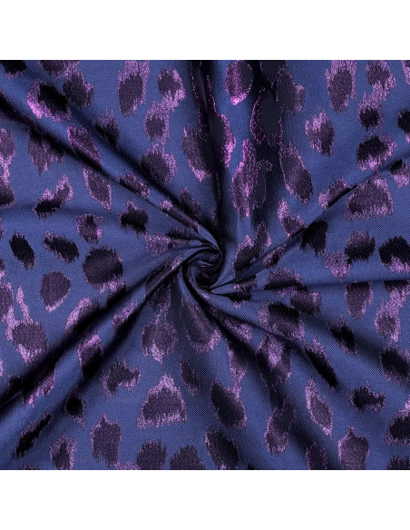 Tissu jacquard lurex, tigre rose