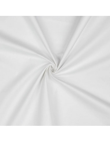 Tissu, Popeline Unie, Blanc, Laize 150 cm, 100% Coton 125g/m²