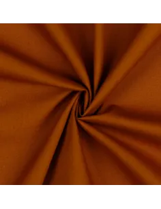 Tissu, Popeline de Coton Unie, Cognac, Laize 150 cm, 100% Coton 125g/m² 2