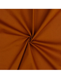 Popeline de coton unie, cognac