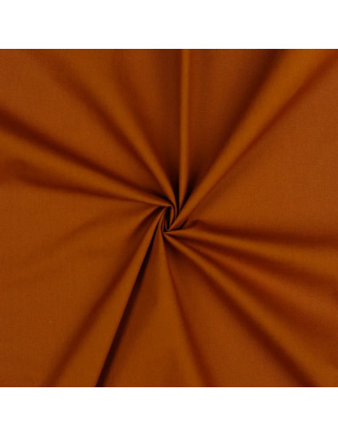 Tissu, Popeline de Coton Unie, Cognac, Laize 150 cm, 100% Coton 125g/m²