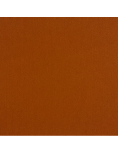 Tissu, Popeline de Coton Unie, Cognac, Laize 150 cm, 100% Coton 125g/m²