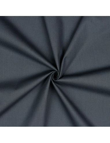 Tissu, Popeline de Coton Unie, Gris Foncé, Laize 150 cm, 100% Coton 125g/m²