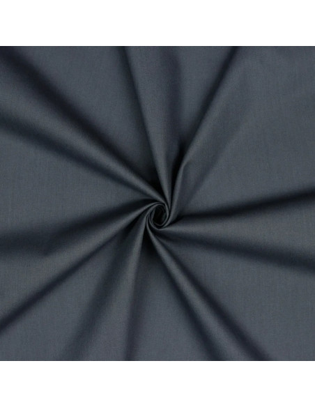 Tissu, Popeline de Coton Unie, Gris Foncé, Laize 150 cm, 100% Coton 125g/m²