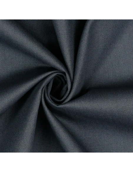 Tissu, Popeline de Coton Unie, Gris Foncé, Laize 150 cm, 100% Coton 125g/m²