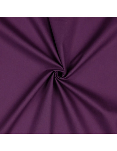 Tissu, Popeline de Coton Unie, Violet, Laize 150 cm, 100% Coton 125g/m²