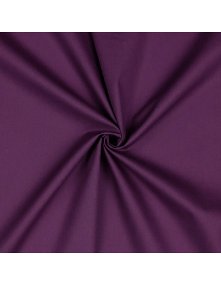 Tissu, Popeline de Coton Unie, Violet, Laize 150 cm, 100% Coton 125g/m²