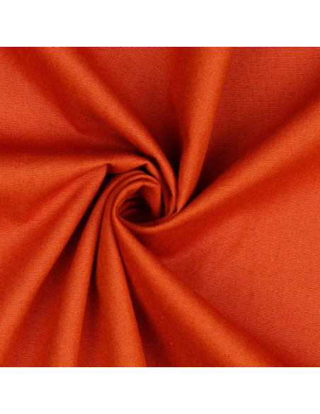 Tissu, Popeline de Coton Unie, Terracotta, Laize 150 cm, 100% Coton 125g/m²