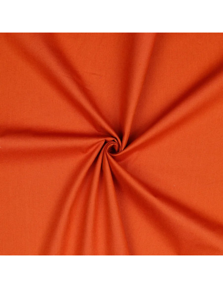 Tissu, Popeline de Coton Unie, Terracotta, Laize 150 cm, 100% Coton 125g/m²