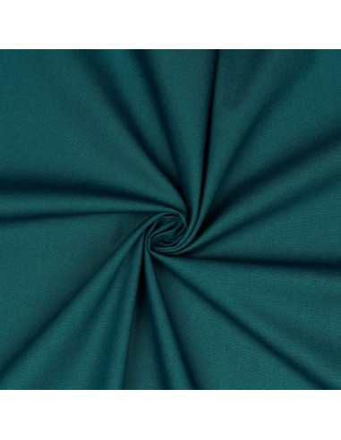Tissu, Popeline de Coton Unie, Bleu Pétrole Foncé, Laize 150 cm, 100% Coton 125g/m²