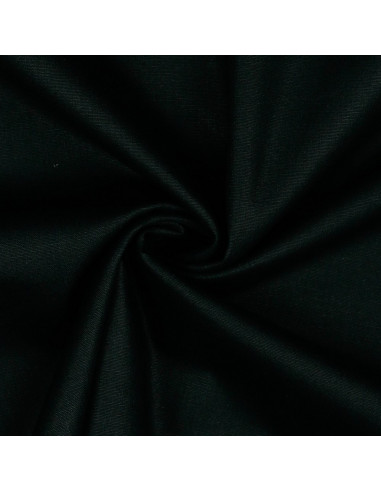 Tissu, Popeline de Coton Unie, Noir, Laize 150 cm, 100% Coton 125g/m²