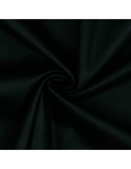 Tissu, Popeline de Coton Unie, Noir, Laize 150 cm, 100% Coton 125g/m²