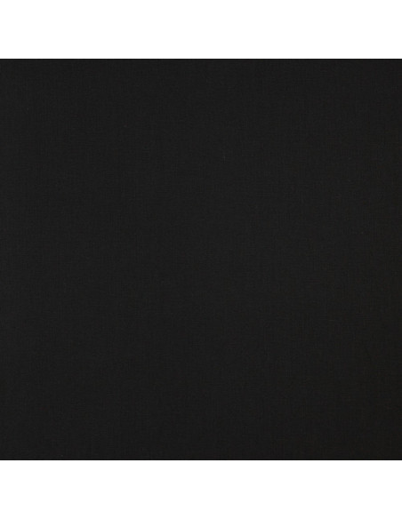 Tissu, Popeline de Coton Unie, Noir, Laize 150 cm, 100% Coton 125g/m²