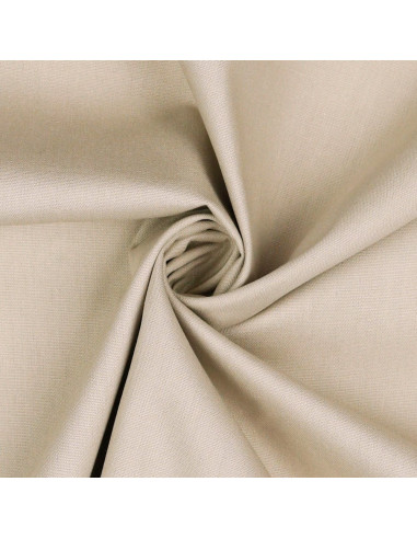 Tissu, Popeline de Coton Unie, Sable, Laize 150 cm, 100% Coton 195g/m²