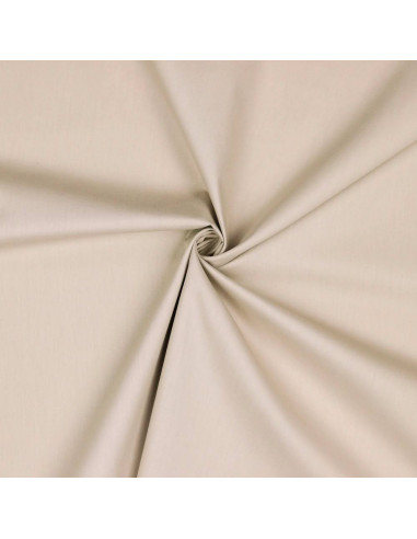 Tissu, Popeline de Coton Unie, Sable, Laize 150 cm, 100% Coton 195g/m²