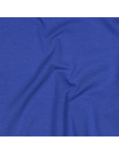 Tissu, Jersey de Coton Uni, Bleu Cobalt, Laize 145 cm, Coton Stretch Oeko-Tex