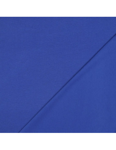 Tissu, Jersey de Coton Uni, Bleu Cobalt, Laize 145 cm, Coton Stretch Oeko-Tex