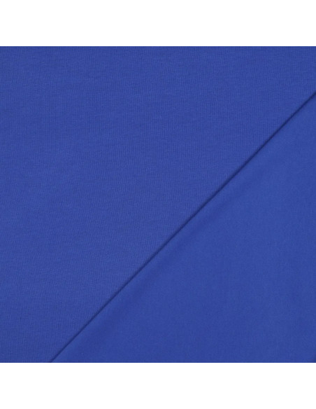 Tissu, Jersey de Coton Uni, Bleu Cobalt, Laize 145 cm, Coton Stretch Oeko-Tex