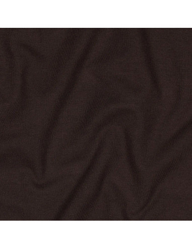 Tissu, Jersey de Coton Uni, Marron Foncé, Laize 145 cm, Coton Stretch Oeko-Tex