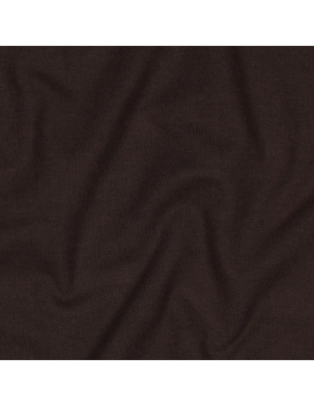 Tissu, Jersey de Coton Uni, Marron Foncé, Laize 145 cm, Coton Stretch Oeko-Tex