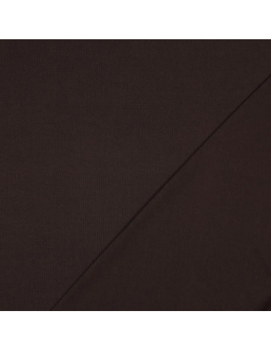 Tissu, Jersey de Coton Uni, Marron Foncé, Laize 145 cm, Coton Stretch Oeko-Tex
