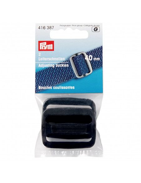 Boucles coulissantes, plastique, 40mm, noir